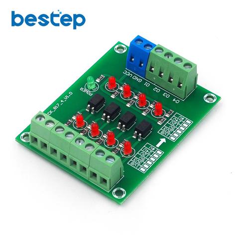 Carte d'isolation optocoupleur 4 canaux 24V à 5V, Module isolé, carte de convertisseur de tension niveau de Signal PLC 4 bits ► Photo 1/5