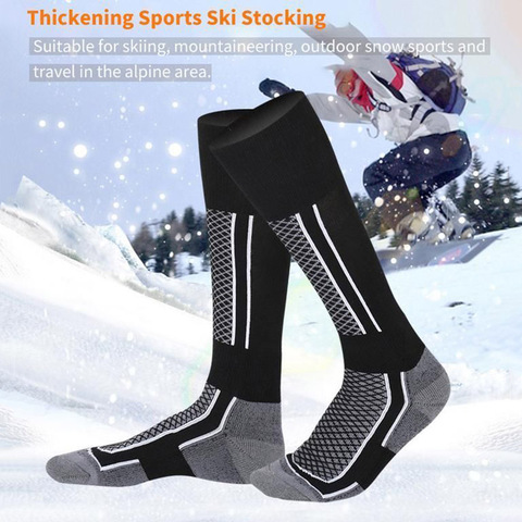 Chaussettes thermiques en coton épais pour homme, 1 paire, chaussettes d'extérieur chaudes pour l'hiver, sport, Snowboard, ski ► Photo 1/6