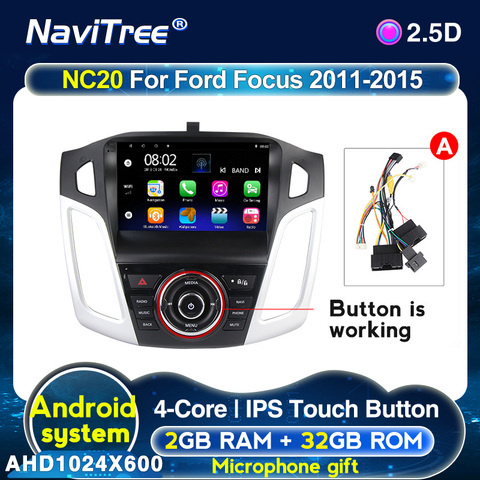 Autoradio Android, 2 go/32 go, IPS, Navigation GPS, caméra arrière, lecteur multimédia vidéo, pour voiture Ford Focus 3 mk3 (2011 – 2022) ► Photo 1/6