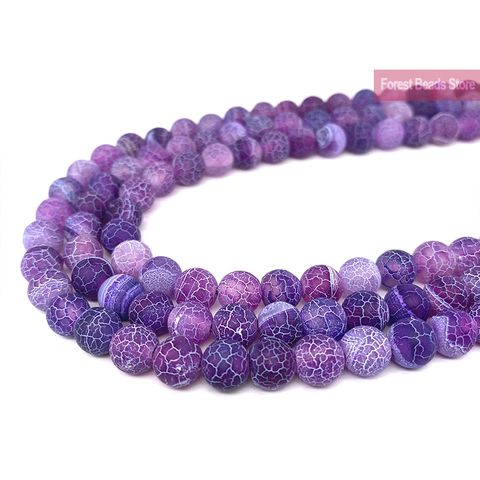 Perles rondes en Agates de crabe violet, naturelles, pour la fabrication de bijoux, fil de 15 pouces, 6, 8, 10MM, bricolage, Bracelet, vente en gros ► Photo 1/3