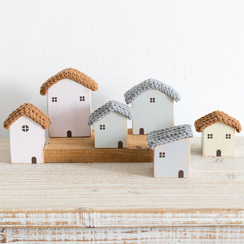 Maison en bois nordique ornements décoration de la maison Architecture en bois avec preuve tissée mignon bureau Miniature artisanat travail pépinière décor ► Photo 1/6