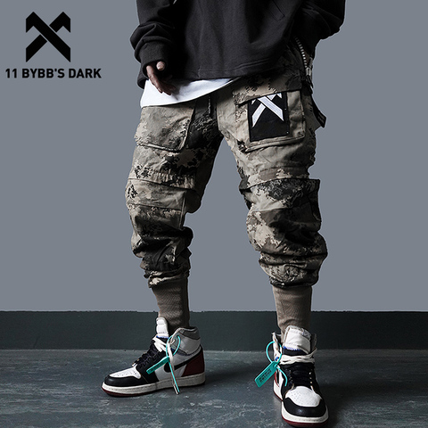 BYBB'S-pantalon de jogging sombre Hip Hop pour hommes, survêtement Cargo, Streetwear, à poches multiples détachables, taille élastique ► Photo 1/6