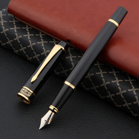 Stylo à plume hero 7032, marque de luxe, noir doré, cuivre élégant, calligraphie, fournitures de bureau ► Photo 1/6