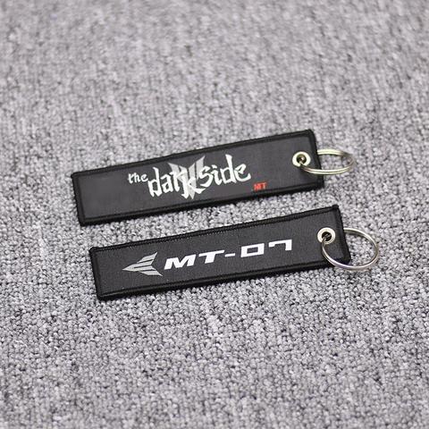 Nouveau porte-clés noir brodé pour Yamaha MT07, MT 07 et MT-07 ► Photo 1/2