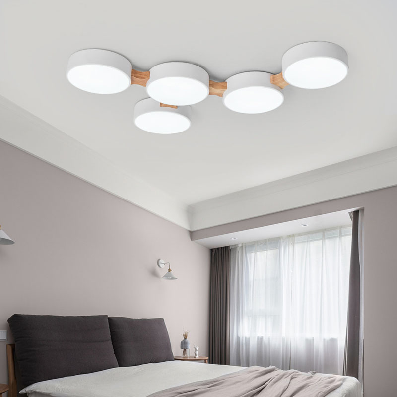 Plafonnier LED en bois massif au design nordique simpliste, design moléculaire créatif, idéal pour un salon, une chambre à coucher, un restaurant ou un café, 220V ► Photo 1/6