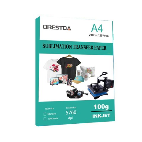 100 feuilles A4 Sublimation papier de transfert de chaleur pour Polyester coton T-Shirt coussin tissus tissu tasses coque de téléphone impression désirée ► Photo 1/6