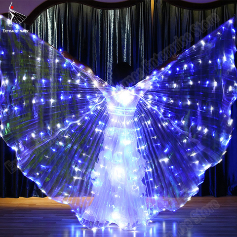 Bâtons d'ailes, Led Isis, accessoire de Performance de danse du ventre réglable, Angle ouvert à 360 degrés, accessoire de Performance, LED ailes ► Photo 1/6