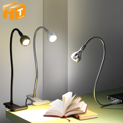 Lampe de bureau à Clip, 1 W, lampe de bureau à des livres de lecture Flexible, LED USB, ► Photo 1/6