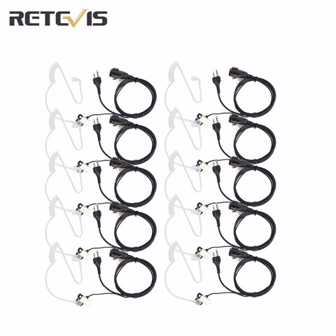 10 pièces rechape 2Pin secret Tube acoustique écouteur PTT micro casque pour MIDLAND G6/G7/G8 GXT 450/650 LXT80/112 talkie-walkie C9020A ► Photo 1/6