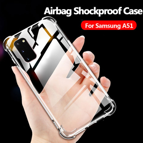 Super étui antichoc pour Samsung A51 A71 A 51 71 51A 71A A515F A715F étui souple en Silicone Airbag téléphone portable couverture de luxe ► Photo 1/6