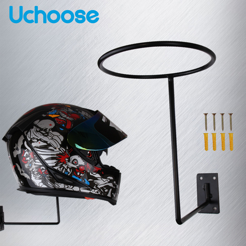 Accessoires de moto en acier support de casque support de suspension crochet mural pour manteaux chapeaux casquettes support de casque noir ► Photo 1/6