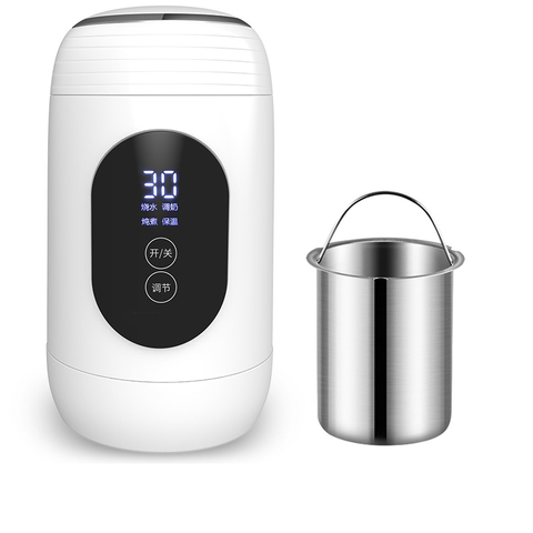 Mini bouilloire électrique Thermos voyage bouteille d'eau Portable santé ragoût tasse chauffe chaudière Pots tasse intelligente acier inoxydable théières ► Photo 1/6