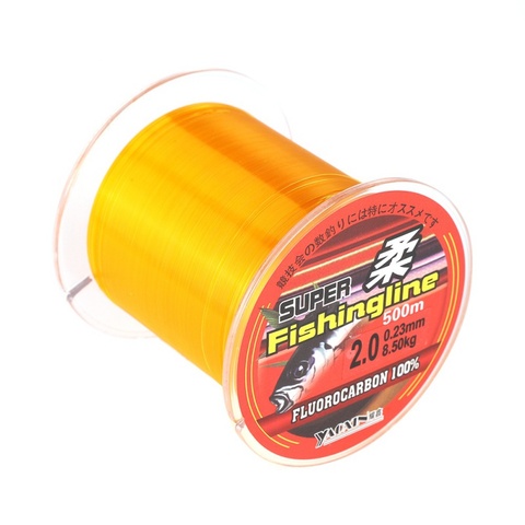 100M/200M/300M/500M ligne de pêche en Nylon Monofilament enduit de fluorocarbone ligne de Leader de pêche carpe fil de pêche couleur dorée ► Photo 1/6