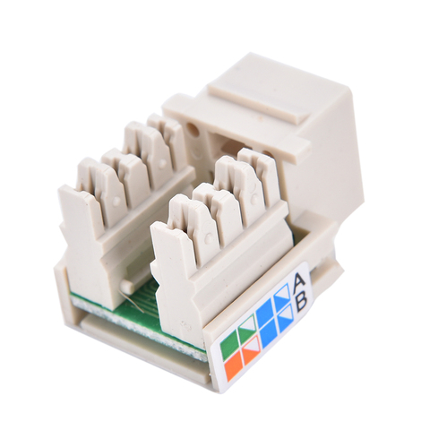 Nouveau Cat5 RJ45 poinçon vers le bas Keystone Jack CAT5 réseau Ethernet RJ45 blanc Lot 3cm x 2cm x 2cm ► Photo 1/6