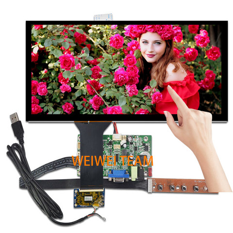 Wisecoco – écran LCD 12.3 pouces avec panneau tactile, barre extensible Ultra large, HSD123KPW1-A30 x 1920, carte de lecteur LVDS VGA pour voiture ► Photo 1/6