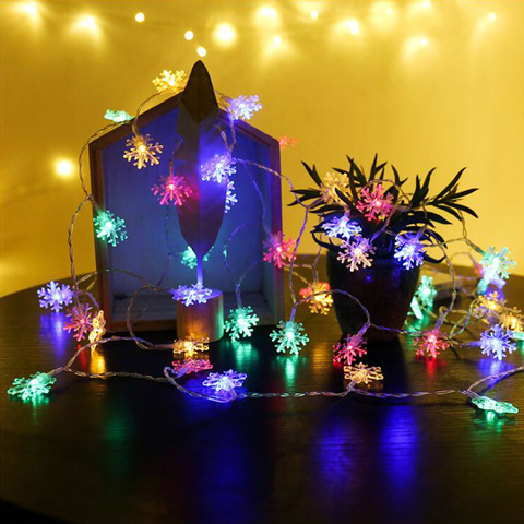 Feston Lumière Led Chaîne Flash Rideau Flocon De Neige Guirlandes Noël Nouvel An Chambre Fenêtre Décor De Lumières ► Photo 1/6