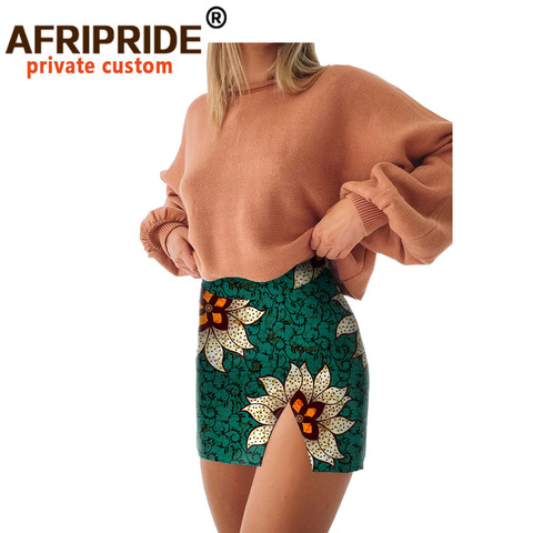 Mini jupe imprimée Ankara pour femmes, grande taille, taille haute, cire Batik, coton pur, décontractée, été, 2022, A2027001 ► Photo 1/6