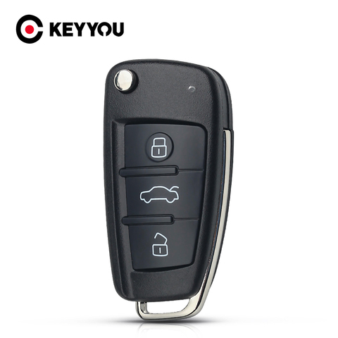 KEYYOU – coque de remplacement pour clé télécommande, 3 boutons, pliable, sans lame, pour AUDI ► Photo 1/6