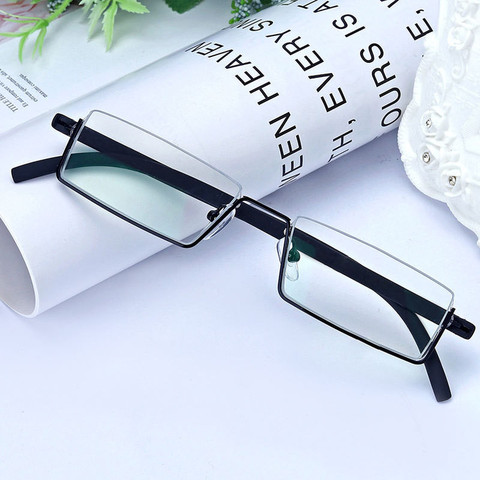 Hommes mode confortable lumière demi-cadre lunettes de lecture TR90 résine pliable presbyte lunettes unisexe pour les femmes ► Photo 1/6