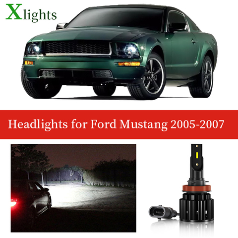 Xlights LED ampoule de phare pour Ford Mustang 2005 2006 2007 feux de croisement Canbus voiture phare ampoule lampe accessoires de lumière 12 V 24 V 6000 K ► Photo 1/6