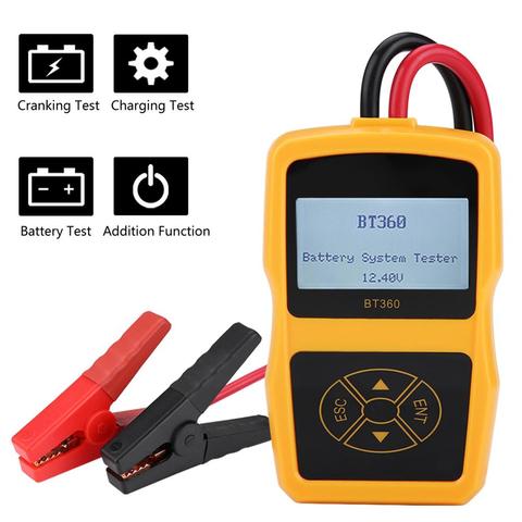 Testeur de batteries de voiture Automobile Charge système de batterie Testeur Numérique Analyseur De Test Cellulaire Outil Multi-langue testeur de charge BT360 ► Photo 1/6