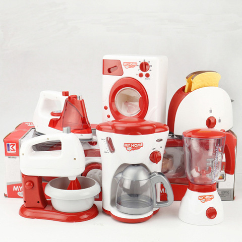 Appareils ménagers enfants cuisine ensemble de jouets mélangeur enfants grille-pain aspirateur cuiseur éducatif cuisine jouets pour les filles ► Photo 1/5