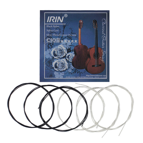 6 pièces noir blanc cordes de guitare professionnel Instrument de musique cordes ensemble Nylon Fiber classique guitare remplacement 6 cordes ensemble ► Photo 1/6