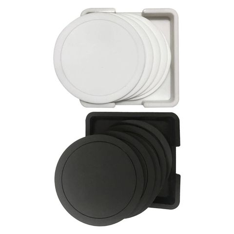 Silicone antidérapant boire caboteur ensemble support tasse caboteur tapis ensemble rond tasse à café tapis ensemble table noire pour bureau à domicile 7 pièces ► Photo 1/6