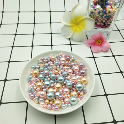 Chaude 3/4/6/8/10mm 250 pièces sans trou mélangé rond ABS Imitation perle acrylique perles en vrac bricolage pour accessoires de fabrication de bijoux ► Photo 1/6