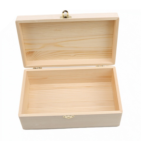 Boîte cadeau en bois massif à rabat | Boîte de rangement rectangulaire en pin Scotch, boîte de rangement artisanale en bois pour la maison ► Photo 1/6