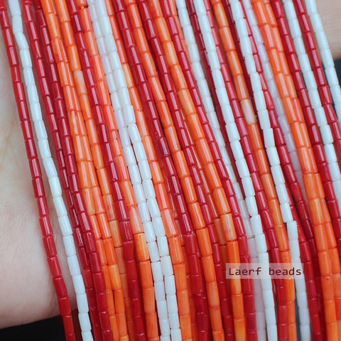 Corail naturel 2x 4/4x 8/3x9mm Tube en vrac beads15inch/paquet, pour la fabrication de bijoux à bricoler soi-même! Collier, Bracelet ► Photo 1/5