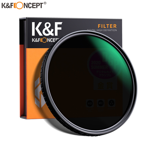 K & F Concept ND8-ND128 Variable ND filtre 52mm 58mm 62mm 67mm 72mm 77mm 82mm pas de X tache fondu neutre densité filtre pour lentille ► Photo 1/6