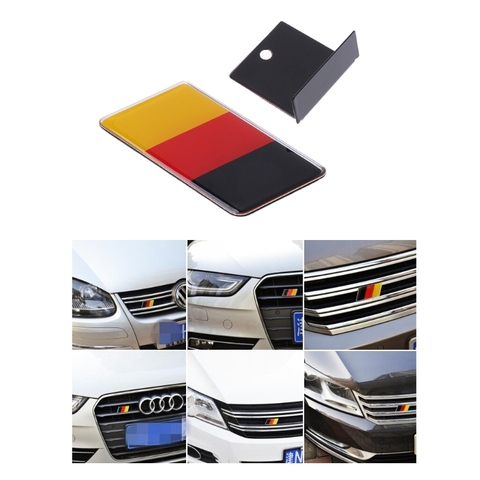 Badge emblème de calandre de drapeau allemand, 1 pièce, pour Volkswagen Scirocco GOLF 7 Golf 6 Polo GTI VW Tiguan pour Audi A4 A6, accessoires de voiture ► Photo 1/6