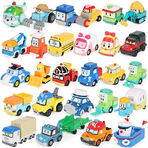 Robocar – 28 figurines en métal Style coréen pour enfants, Poli, Roy, Haley, dessin animé, cadeau idéal ► Photo 1/6