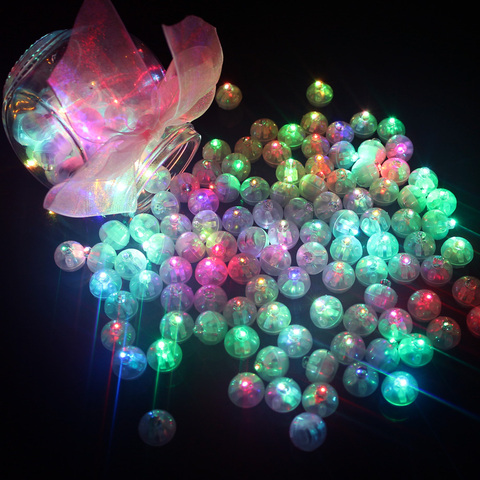 Lampes de ballon Led rondes, Mini lampes Flash pour lanterne décorative pour fête de mariage, noël, blanc, jaune et rose, 100 unités/lot ► Photo 1/6