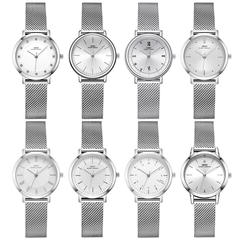 Femmes montres mode genève concepteur japon Quartz argent blanc acier inoxydable femmes montres 2022 cadeau Relogio Feminino ► Photo 1/6