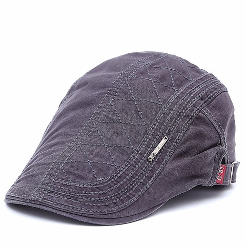 Bérets en coton pour hommes, casquettes pour Sports de plein air, à visière, grille brodée, nouvelle collection automne 2022 ► Photo 1/6