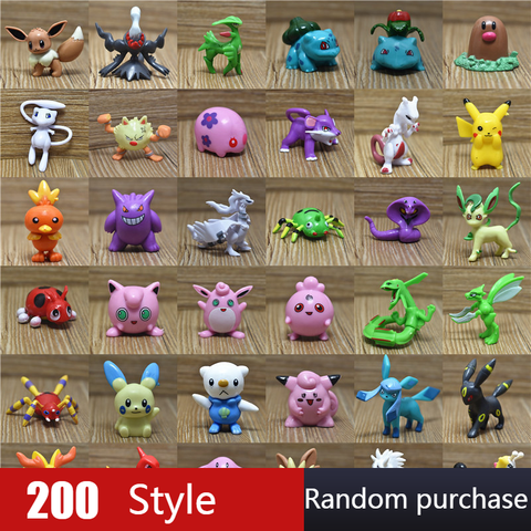 1 pièces vente en gros 200 Styles achat aléatoire 3.6-6cm Pokemon Pikachu Mewtwo Charizard figurine jouets d'action pour enfants cadeau ► Photo 1/2