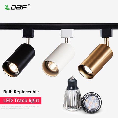 [DBF]LED éclairage sur Rail avec GU10 Rail projecteurs lampe suivi LED luminaire 110V 220V spots ampoule luminaires pour magasin de vêtements ► Photo 1/6