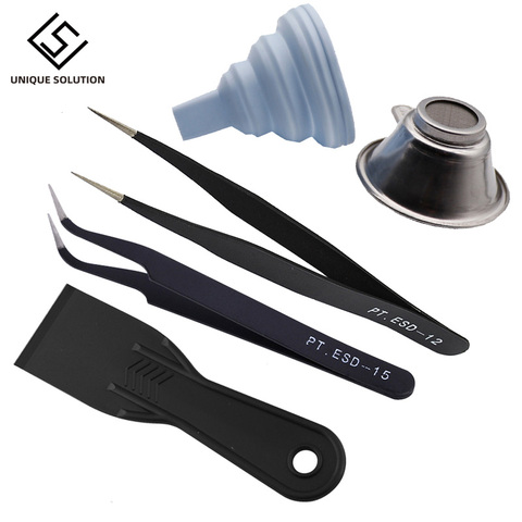 Filtre en résine UV en métal + entonnoir en silicone + 2 pincettes + pelle à outils spéciale en résine SLA pour ANYCUBIC Photon DLP pièces d'imprimante 3D ► Photo 1/6