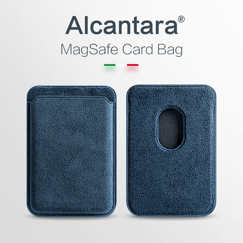 SanCore Alcantara iPhone portefeuille avec MagSafe sac de carte magnétique pour iPhone 12 12Pro 12Pro MAX 12Mini étui couverture arrière porte-carte ► Photo 1/6