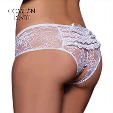 Coméonlover Sexy culotte grande taille évider caleçon sans entrejambe dentelle 6XL Femme Lingerie sous-vêtements érotiques femmes tongs PI5008 ► Photo 1/6