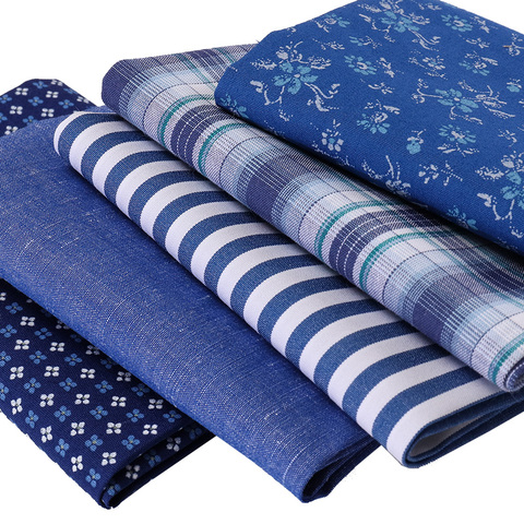 Vintage lin coton tissu Design d'intérieur échantillon tissu japonais coréen à la main Patchwork tissu à coudre 25*25cm 5 Pcs/Pack P33 ► Photo 1/6