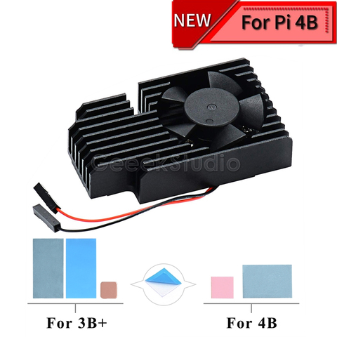 Nouveau en Stock! Kit de dissipateur thermique de refroidissement extrême CNC, ventilateur pour Raspberry Pi 4B / 3B + / 3B Plus / 3B ► Photo 1/6