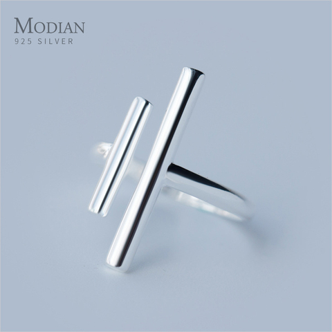 Modian mode géométrique ligne authentique en argent Sterling 925 bague pour les femmes ouvert réglable bague de doigt Fine bijoux 2022 Design ► Photo 1/3