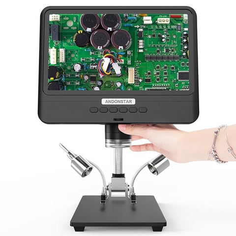 Andonstar – Microscope à écran LCD de 8.5 pouces, 260X SMT, réparation de téléphone, loupe, outils de soudage, Microscope numérique à Base métallique réglable ► Photo 1/6