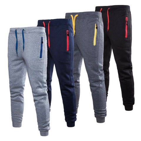 Pantalons de course de sport pour hommes avec poches à glissière élasticité pantalons longs survêtement Fitness entraînement Joggers entraînement pantalons de survêtement de gymnastique ► Photo 1/6