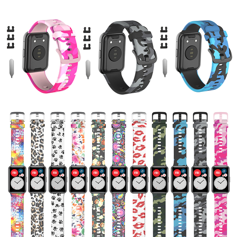 Pour Huawei montre Bracelet en Silicone montre intelligente Bracelet avec accessoires de montage Bracelet pour Huawei montre Bracelet d'ajustement ► Photo 1/6