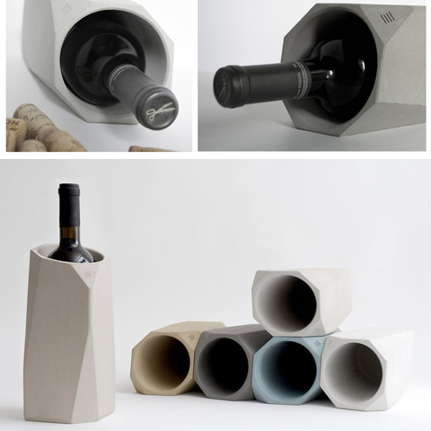 Moule de ciment en silicone, moule de couverture de bouteilles de vin, seau de rangement de vin rouge, moule de vase, pour les fournitures ménagères ► Photo 1/6