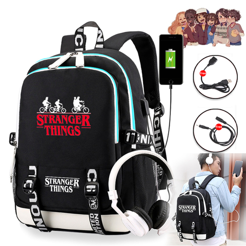 Étranger choses 3 multifonction USB Charge sacs d'école étudiants garçons filles sac à dos sac à dos pour ordinateur portable pour adolescents sacs de voyage ► Photo 1/6